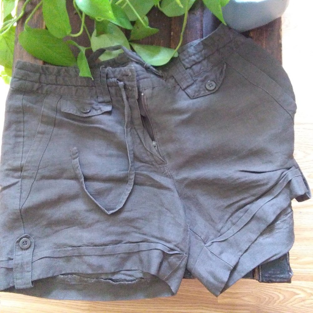 Charcoal Linen Shorts